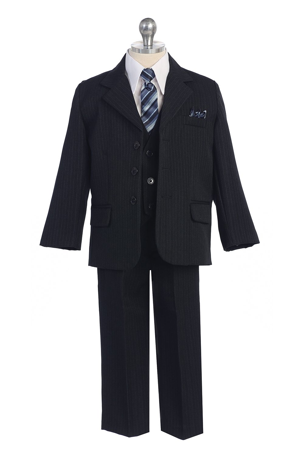 Navy Blue Boy's Pin Stripe Formal Suit Navy Blue Boy's Pin Stripe Formal Suit